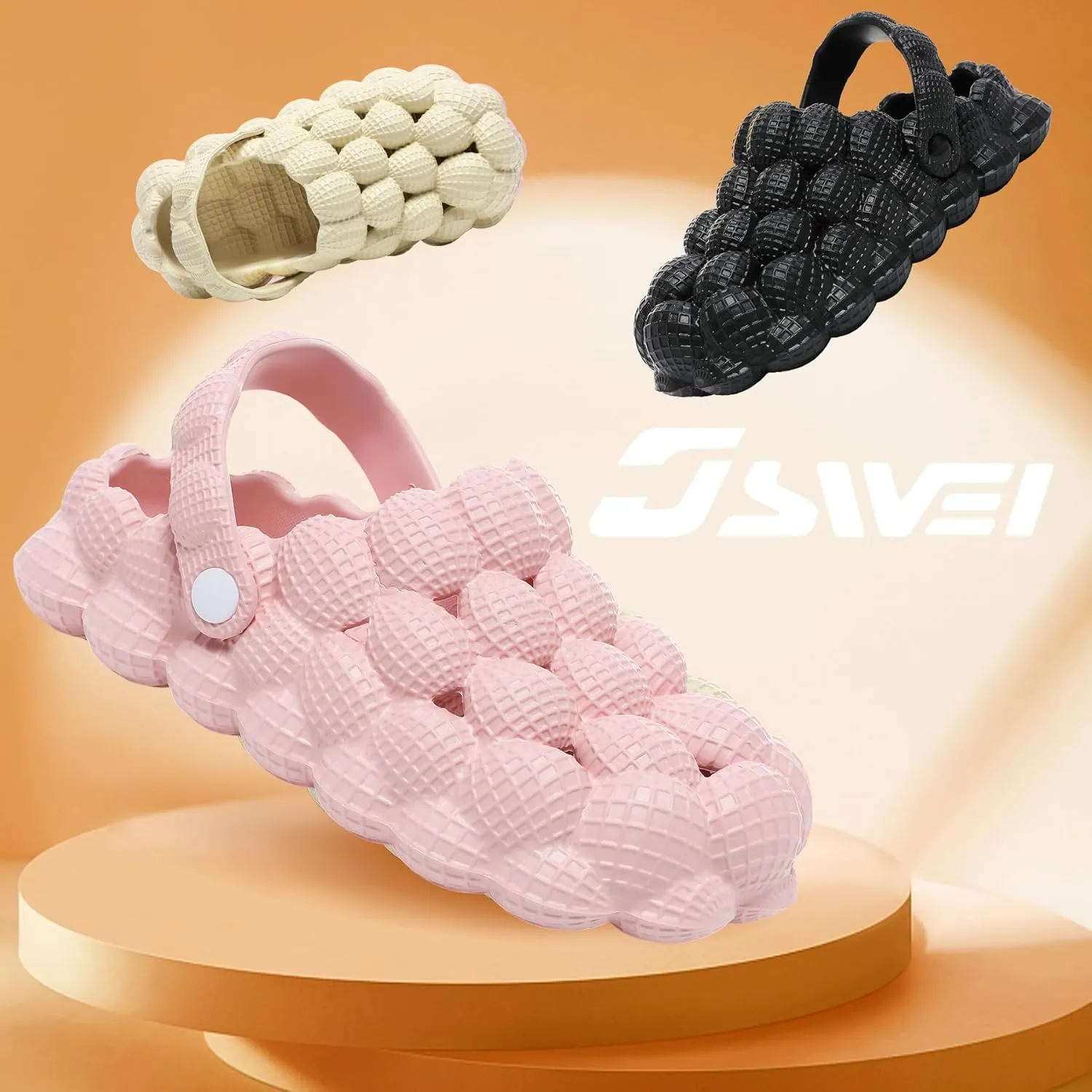 Massage Bubble Slippers, Bubble Slides for Women/Men, Funny Bubble Shoes, Unisex Breathable Beach Sandals, Non-slip Spa Slippers, Soft Pillow Stress Relief Slide, Home Bedroom Shower Trendy Ball Slippers
