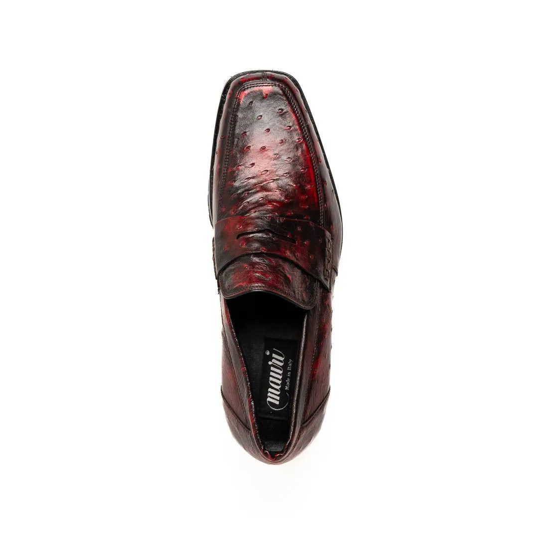 Mauri Debonair in Black / Cherry Mens Exotic Alligator / Nappa Leather Horsebit Loafers