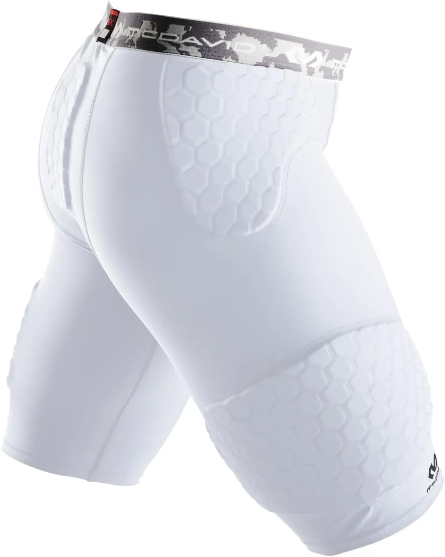 McDavid Compression Padded Shorts with HEX, Hip, Tailbone, Thigh Pads - Girdle Tights for Football, Hockey, Basketball-Unisex