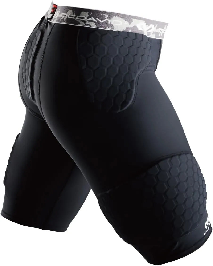 McDavid Compression Padded Shorts with HEX, Hip, Tailbone, Thigh Pads - Girdle Tights for Football, Hockey, Basketball-Unisex