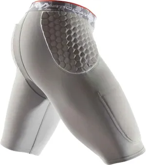 McDavid Mens Compression Shorts, Football Padded Shorts Girdle, 3 HEX Pads, HIPS & Tailbone Protection w/ Cup Pocket
