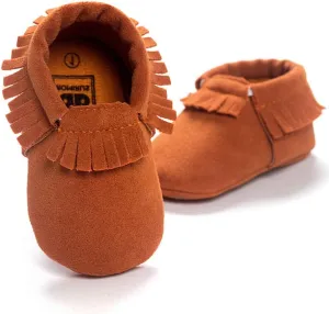 Meckior Infant Baby Girls Boys Premium Soft Sole Tassel Bowknot Moccasins Toddler Prewalker Princess Anti-Slip Crib Baptism Loafers Shoes