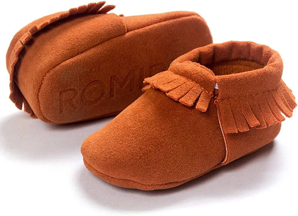 Meckior Infant Baby Girls Boys Premium Soft Sole Tassel Bowknot Moccasins Toddler Prewalker Princess Anti-Slip Crib Baptism Loafers Shoes