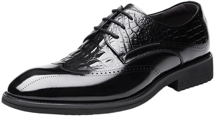Men Classic Formal Oxford Fashionable Brogue Wingtip Leather Shoes Mens Everyday Breathable Business Casual Shoes