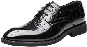 Men Classic Formal Oxford Fashionable Brogue Wingtip Leather Shoes Mens Everyday Breathable Business Casual Shoes