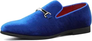Men Formal Ball Shoes Velvet Loafers red Wedding Horsebit Flat Party Fashion Driving Shoes