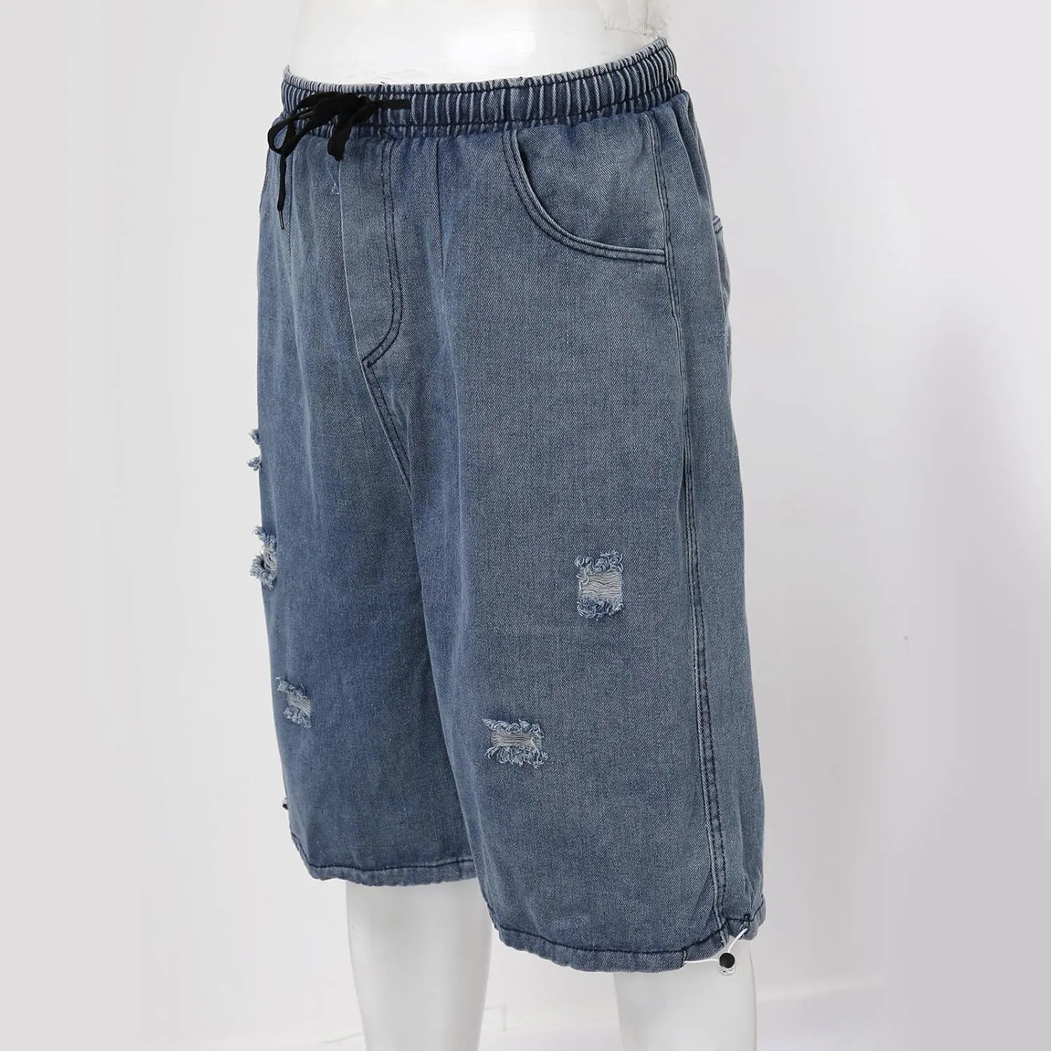 Men Y2K Vintage Baggy Jean Shorts Casual Summer Hip Hop Cargo Pants Loose Fit Denim Shorts Trendy Outfits