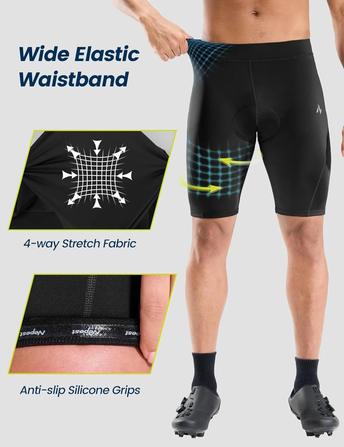 Men's Bike Shorts 4D Padded Cycling Road Biking Riding Biker Bicycle Mountain Cycle Shorts Zipper Pockets