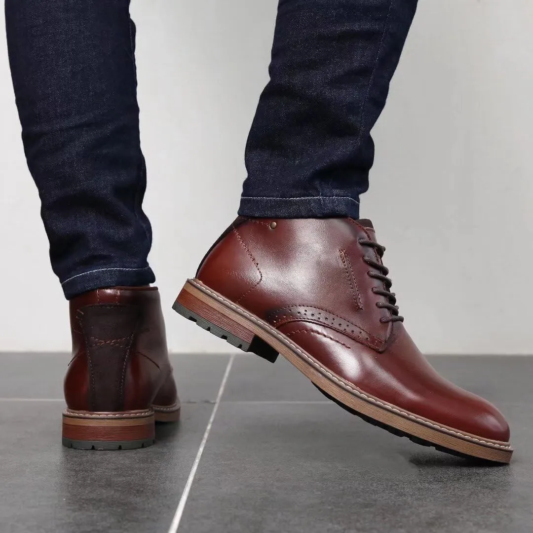 Men's Chukka Boots Genuine Leather Ankle Boot for Men Classic Casual Oxford Style Footwear
