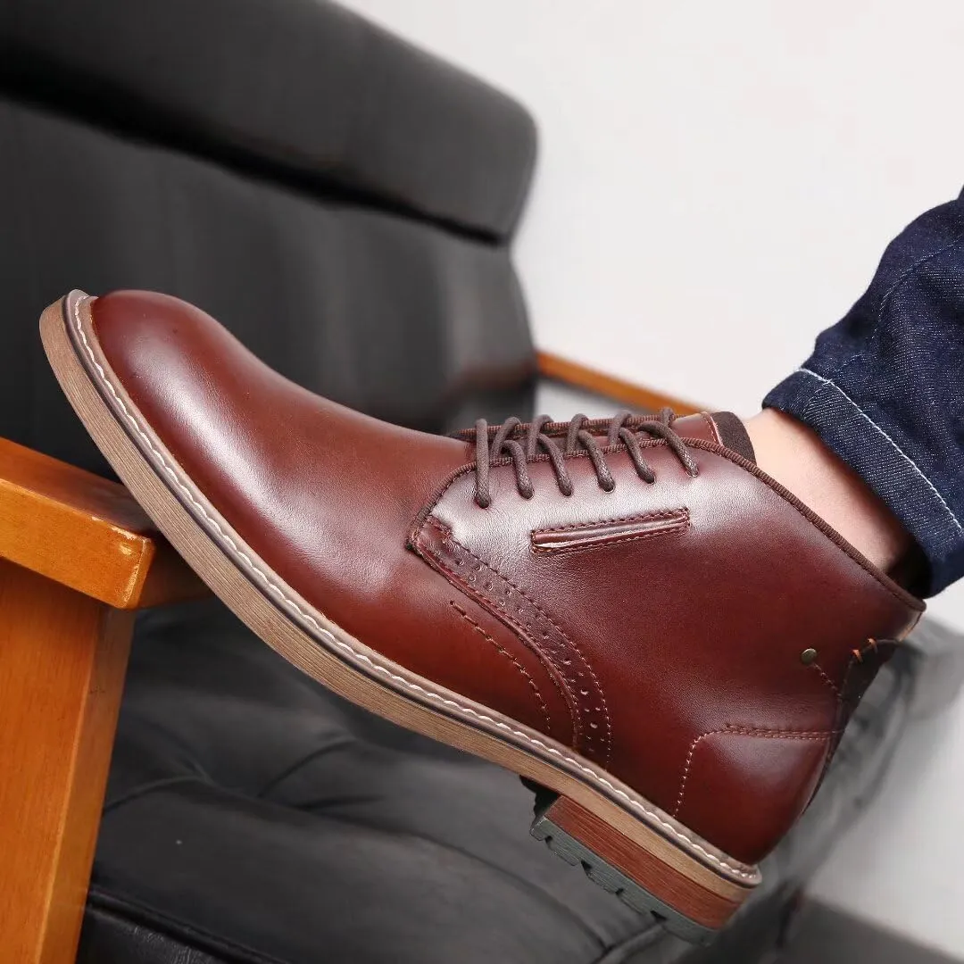 Men's Chukka Boots Genuine Leather Ankle Boot for Men Classic Casual Oxford Style Footwear