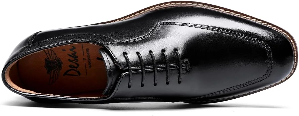 Men's Dress Shoes Genuine Leather Oxford for Men Classic Comfortable Formal Business lace up No Creases Mens Dress Shoes