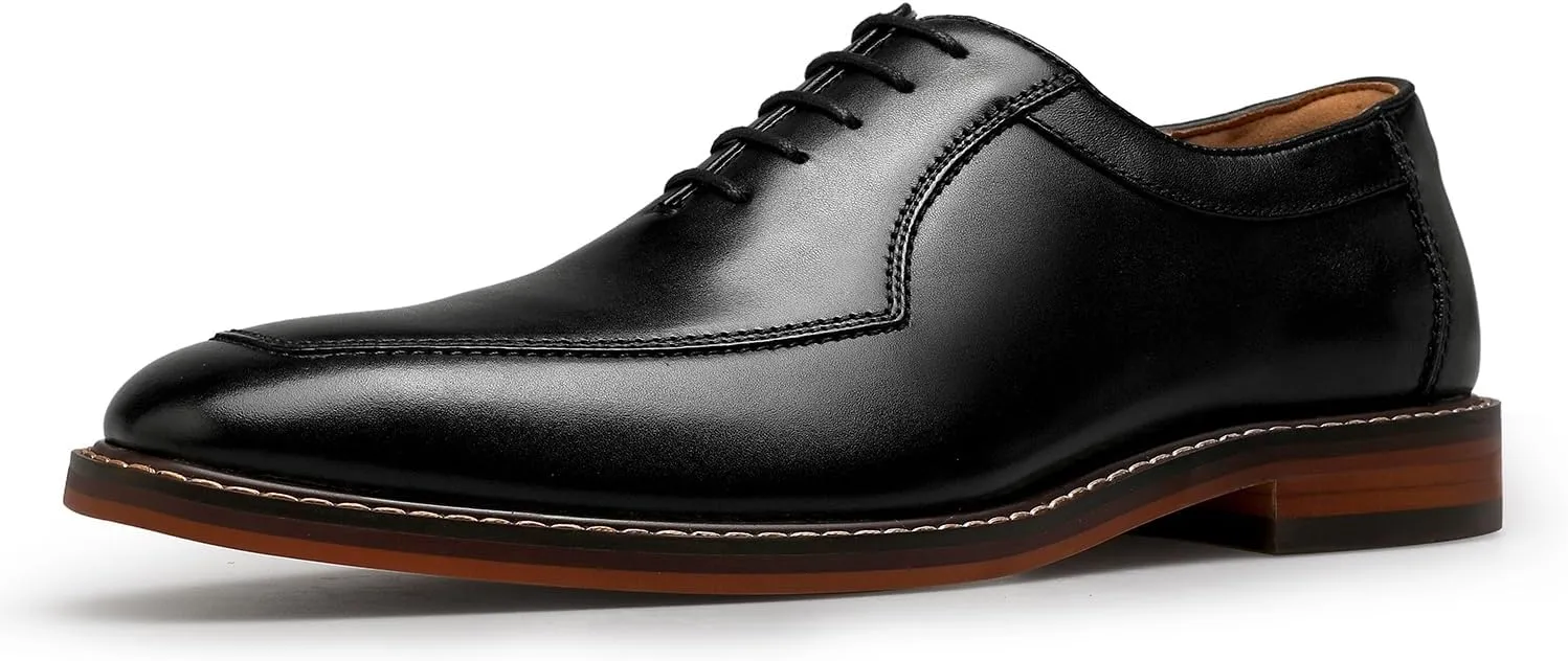 Men's Dress Shoes Genuine Leather Oxford for Men Classic Comfortable Formal Business lace up No Creases Mens Dress Shoes