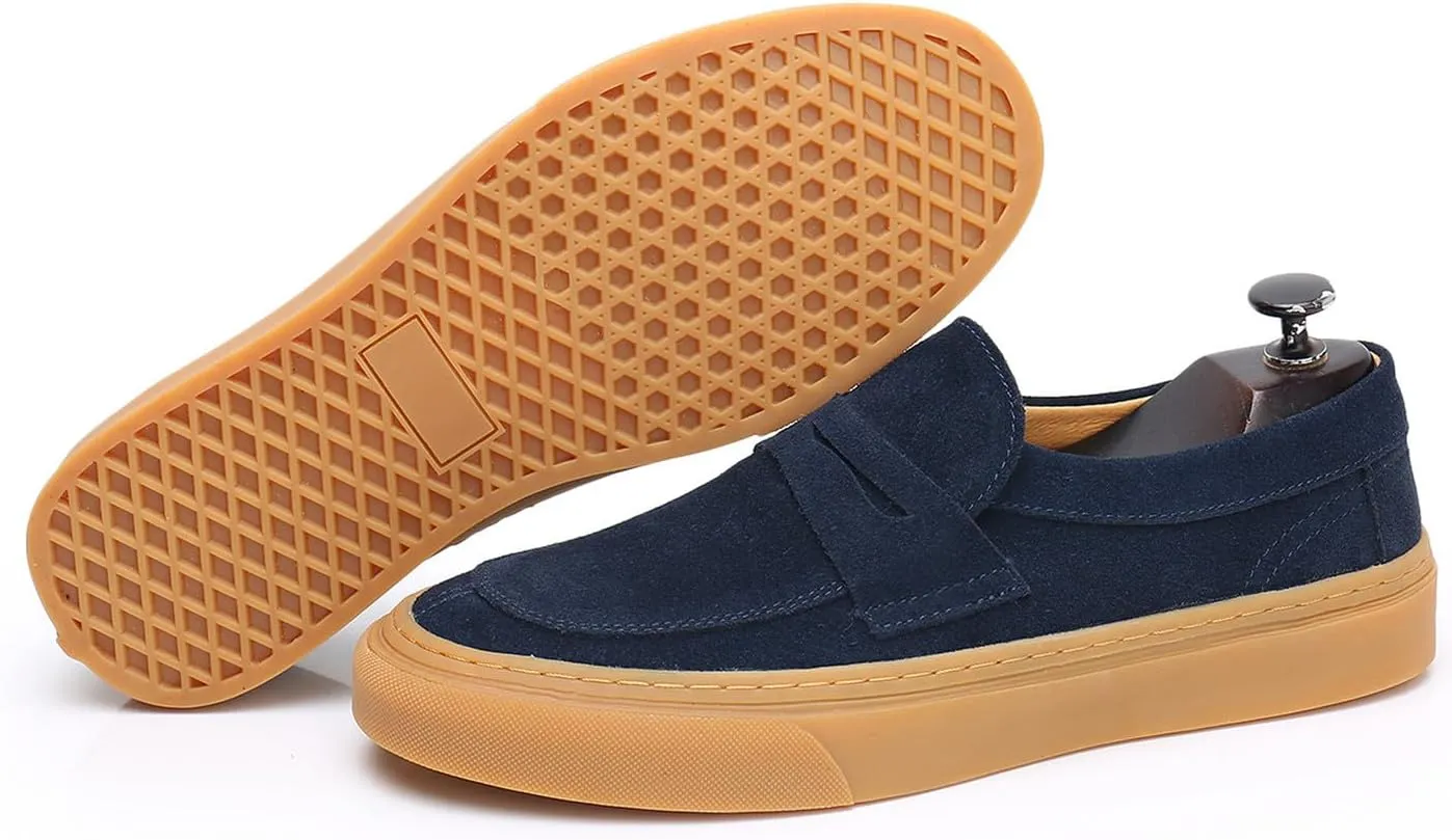 Mens Dress Shoes Slip-Ons Penny Loafers Suede Slippers Fashion Casual Business Prom Mocasines Boat Fashion Comfortable Breathable Summer Shoes for Men