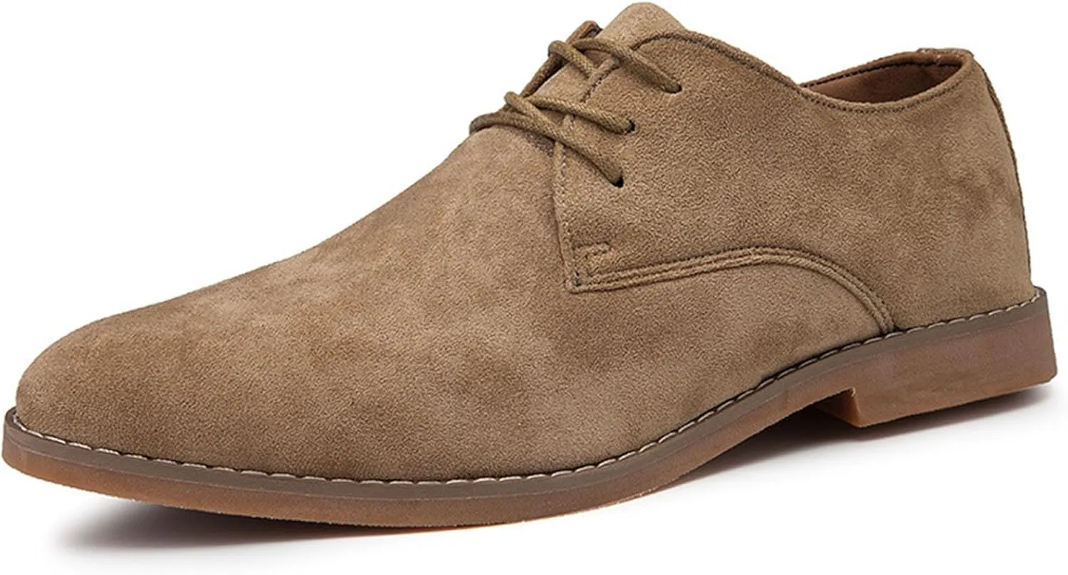 Men's Fashion British Style Suede Pointed Oxford Shoes Business Casual Comfortable Non-Slip Classic Dress Shoes