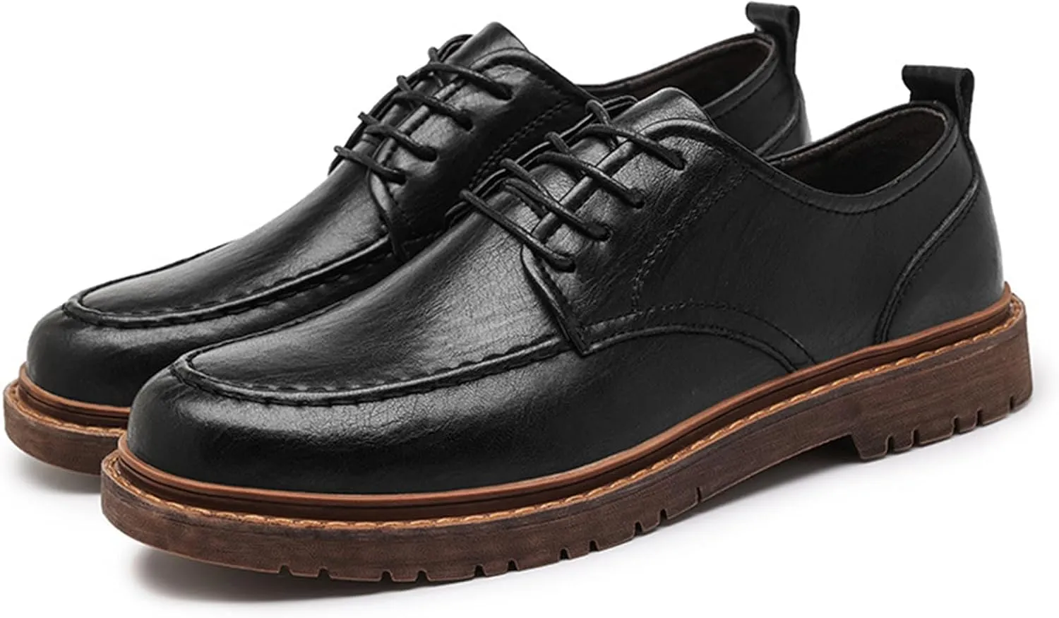 Mens Fashion Formal Retro Oxford Shoes Modern Comfort Slip-on Lace Up Sewing Oxford Sneakers Classic Casual British All-Match Driving Dress Loafer Shoes