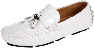 Men's Loafers Shoes Round Toe PU Leather Crocodile Print Tassel Driving Loafers Flexible Slip Resistant Anti-Slip Fashion Classic Slip-on