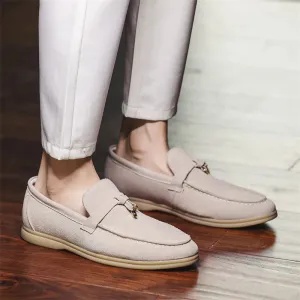 Men’s Loafers – Suede Slip-On – Slim Fit – Tassel Accent – Rubber Sole – Smart Casual