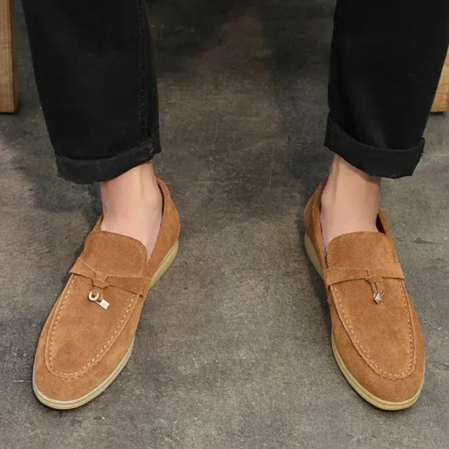 Men’s Loafers – Suede Slip-On – Slim Fit – Tassel Accent – Rubber Sole – Smart Casual