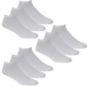 Mens Sports Trainer Liner Insert Low Cut Socks White 9 Pairs