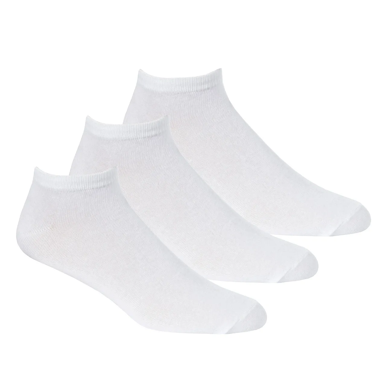 Mens Sports Trainer Liner Socks White 3 Pairs