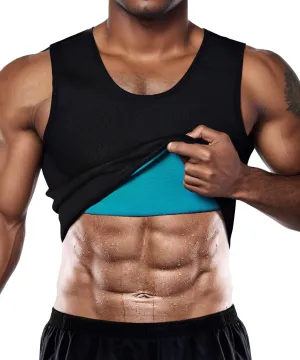 Men's Sweat Absorbing Sauna Suit Waist Trainer Neoprene Shaped Top Compression Training Fitness Shirt