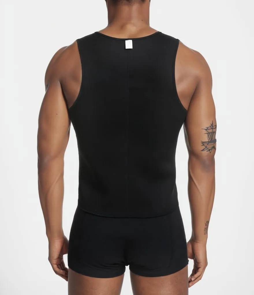 Men's Sweat Absorbing Sauna Suit Waist Trainer Neoprene Shaped Top Compression Training Fitness Shirt