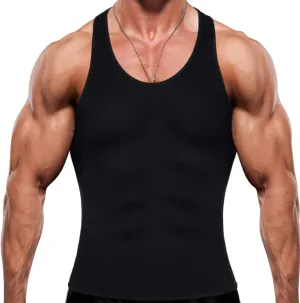 Men's Sweat Absorbing Sauna Suit Waist Trainer Neoprene Shaped Top Compression Training Fitness Shirt