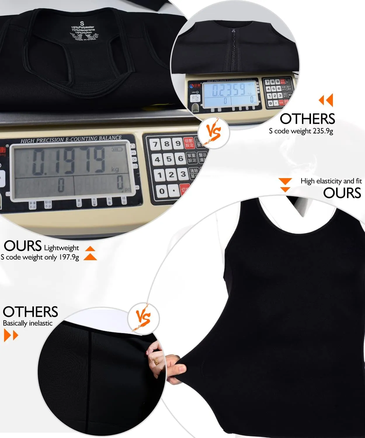 Men's Sweat Absorbing Sauna Suit Waist Trainer Neoprene Shaped Top Compression Training Fitness Shirt