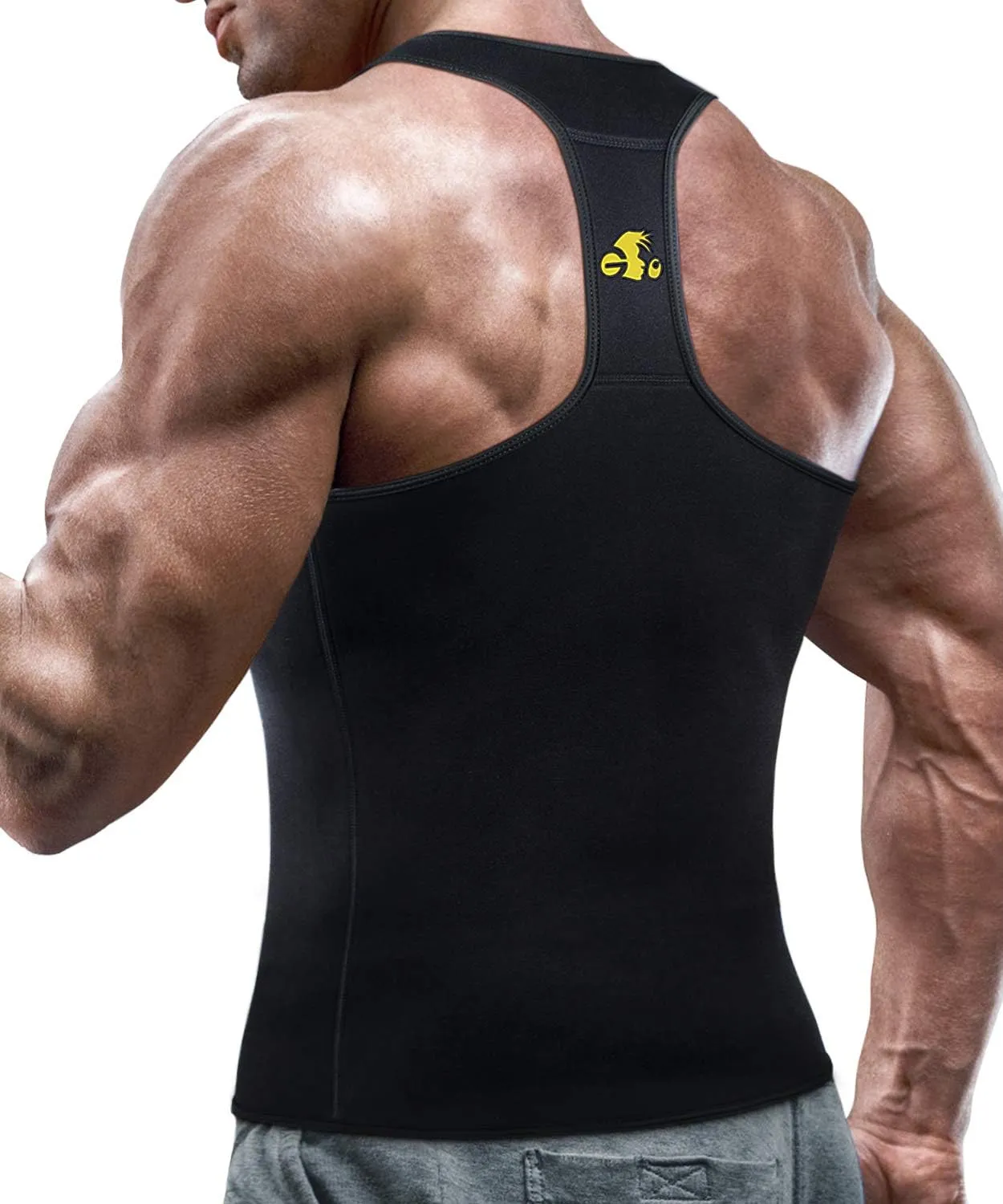 Men's Sweat Absorbing Sauna Suit Waist Trainer Neoprene Shaped Top Compression Training Fitness Shirt