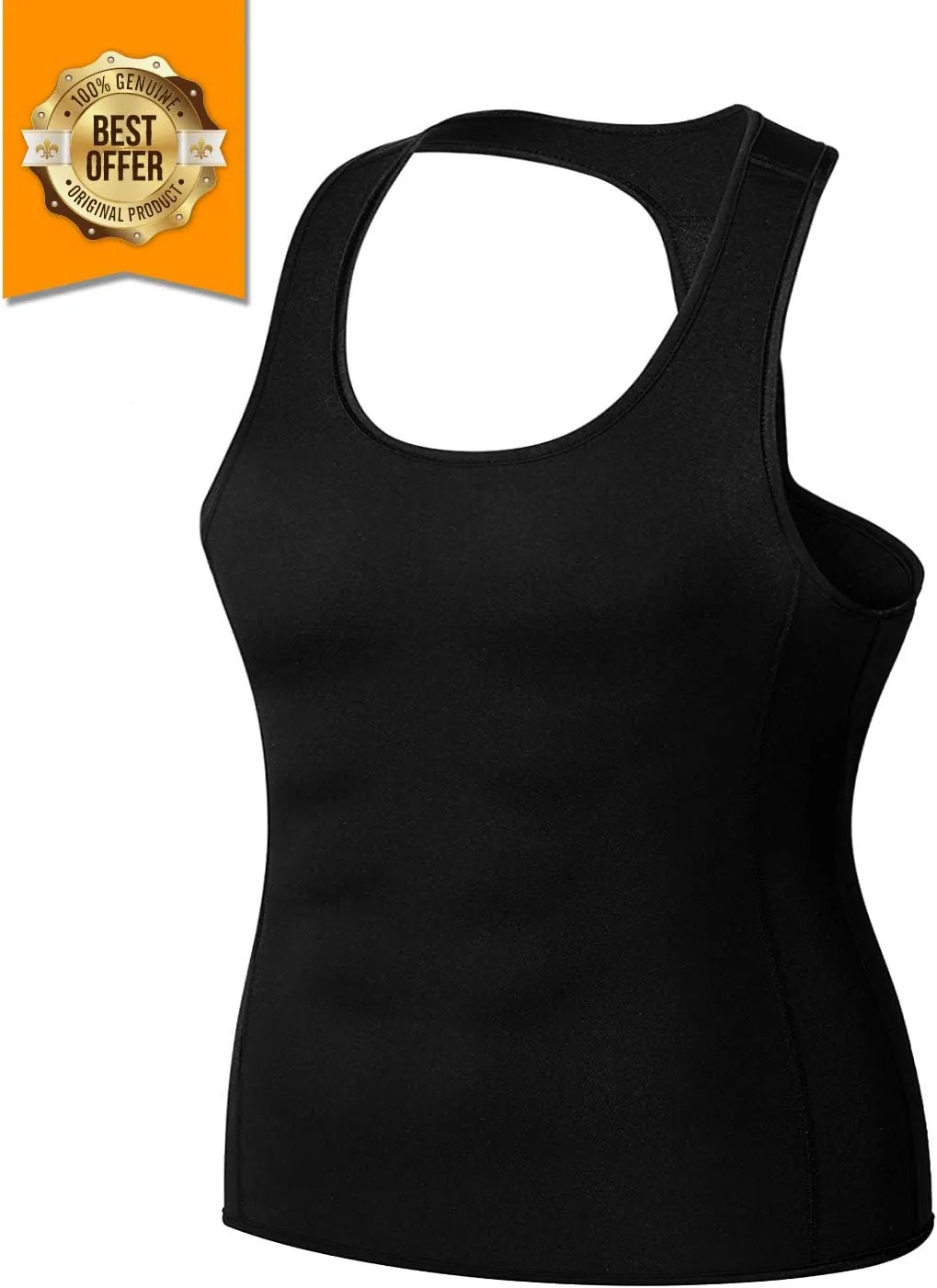 Men's Sweat Absorbing Sauna Suit Waist Trainer Neoprene Shaped Top Compression Training Fitness Shirt