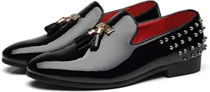Men's Tassel Rivet Smoking Loafers