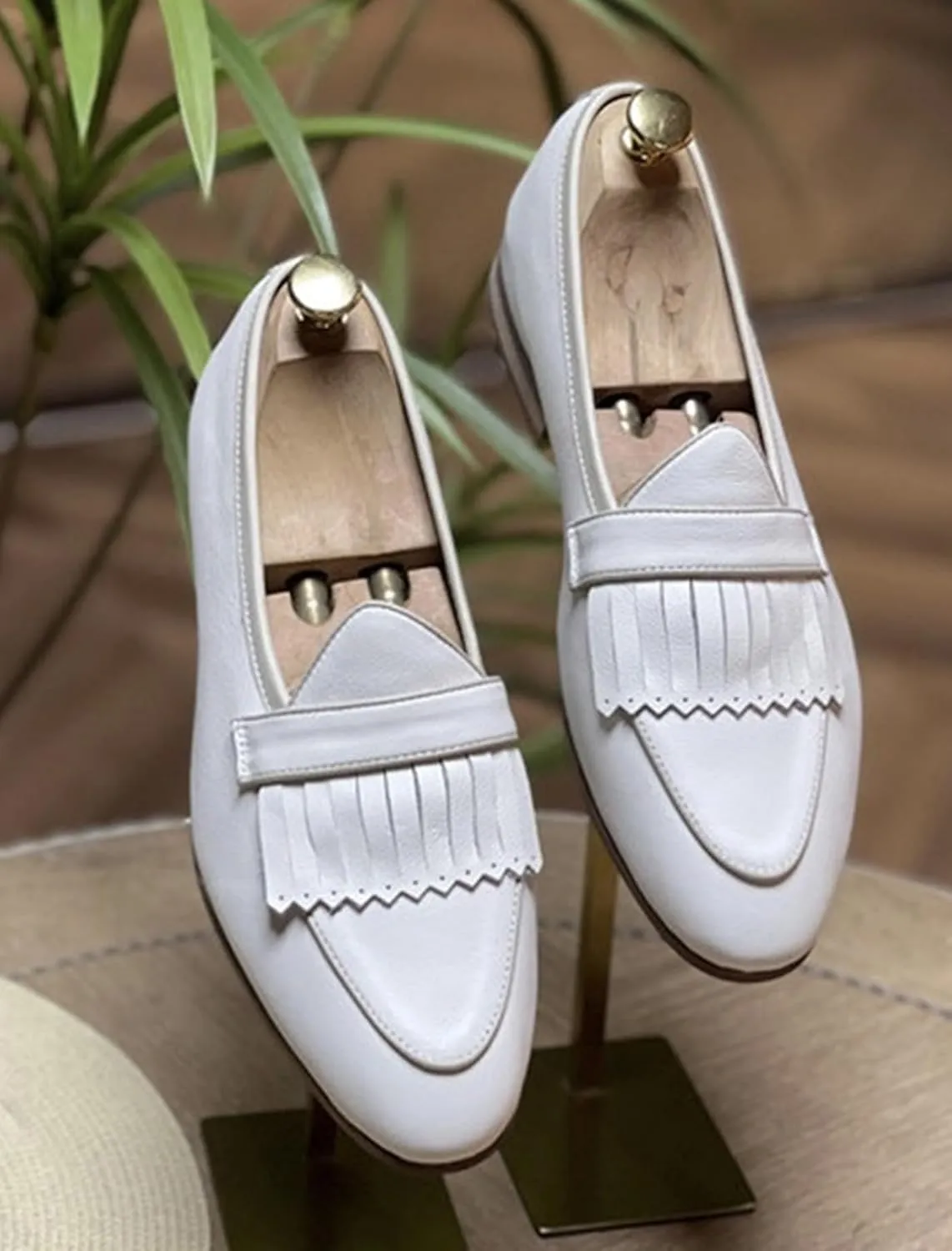Mens White Dress Shoes Slip On Penny Loafers Causal Modern Genuine Leather Mocasines Fashion Prom Wedding Business Suit Shoes Tuxedo Shoes for Men