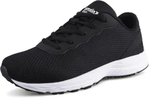 Men’s Wide Shoes for Walking Wide Width Diabetic Shoes Cushioning Road Running Shoes for Flat Feet Arch Fit Heel Pain Relief Black/White