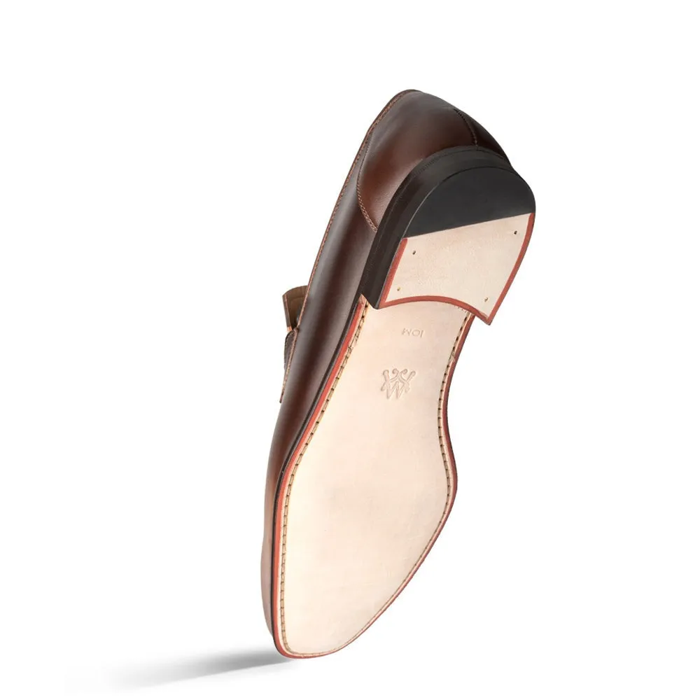 Mezlan Brunello 21100 Men's Shoes Taupe & Brown Calf-Skin Leather Horsebit Loafers (MZ3705)