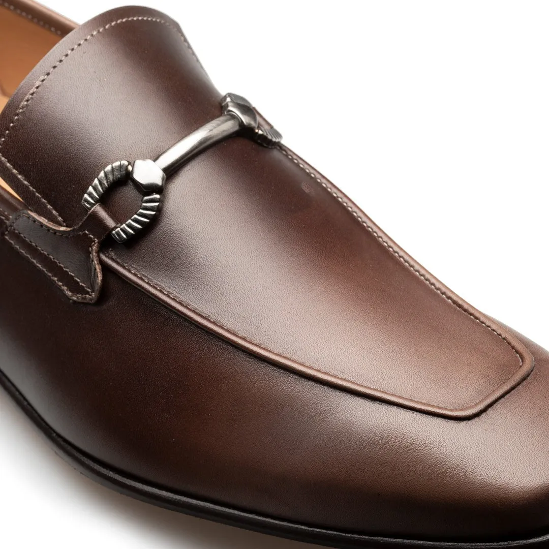 Mezlan Brunello 21100 Men's Shoes Taupe & Brown Calf-Skin Leather Horsebit Loafers (MZ3705)