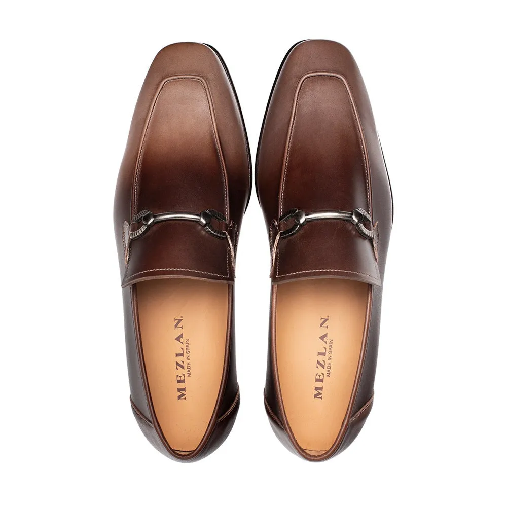 Mezlan Brunello 21100 Men's Shoes Taupe & Brown Calf-Skin Leather Horsebit Loafers (MZ3705)
