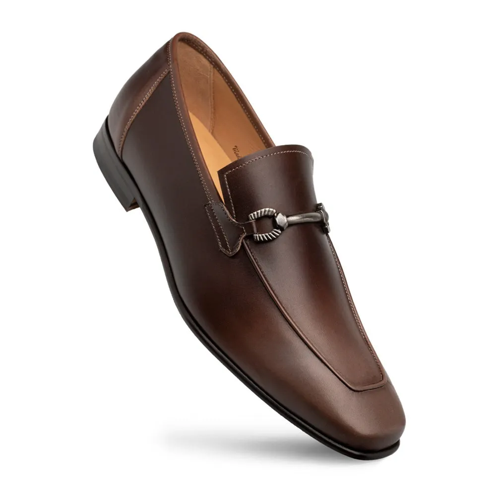 Mezlan Brunello 21100 Men's Shoes Taupe & Brown Calf-Skin Leather Horsebit Loafers (MZ3705)