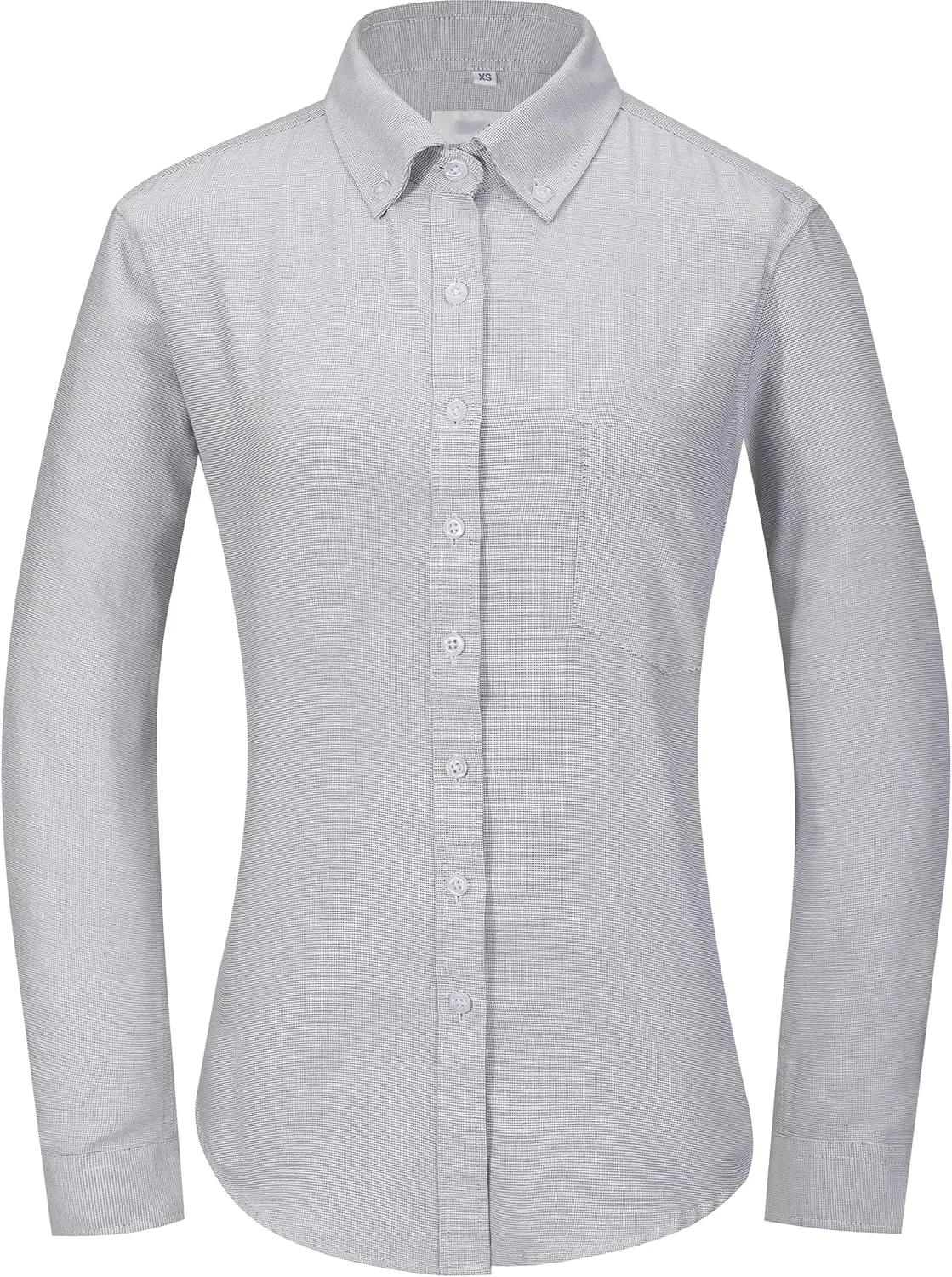 MGWDT Button Down Shirt Women Long Sleeve Blouse Oxford Shirt Classic-Fit Cotton Tops Wrinkle Resistant (2XS-3XL)