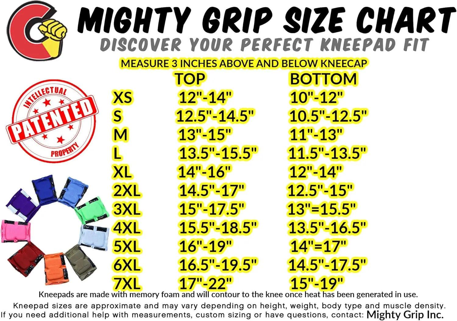 Mighty Grip Pole Dance Full Tacky Knee Climbing Pads