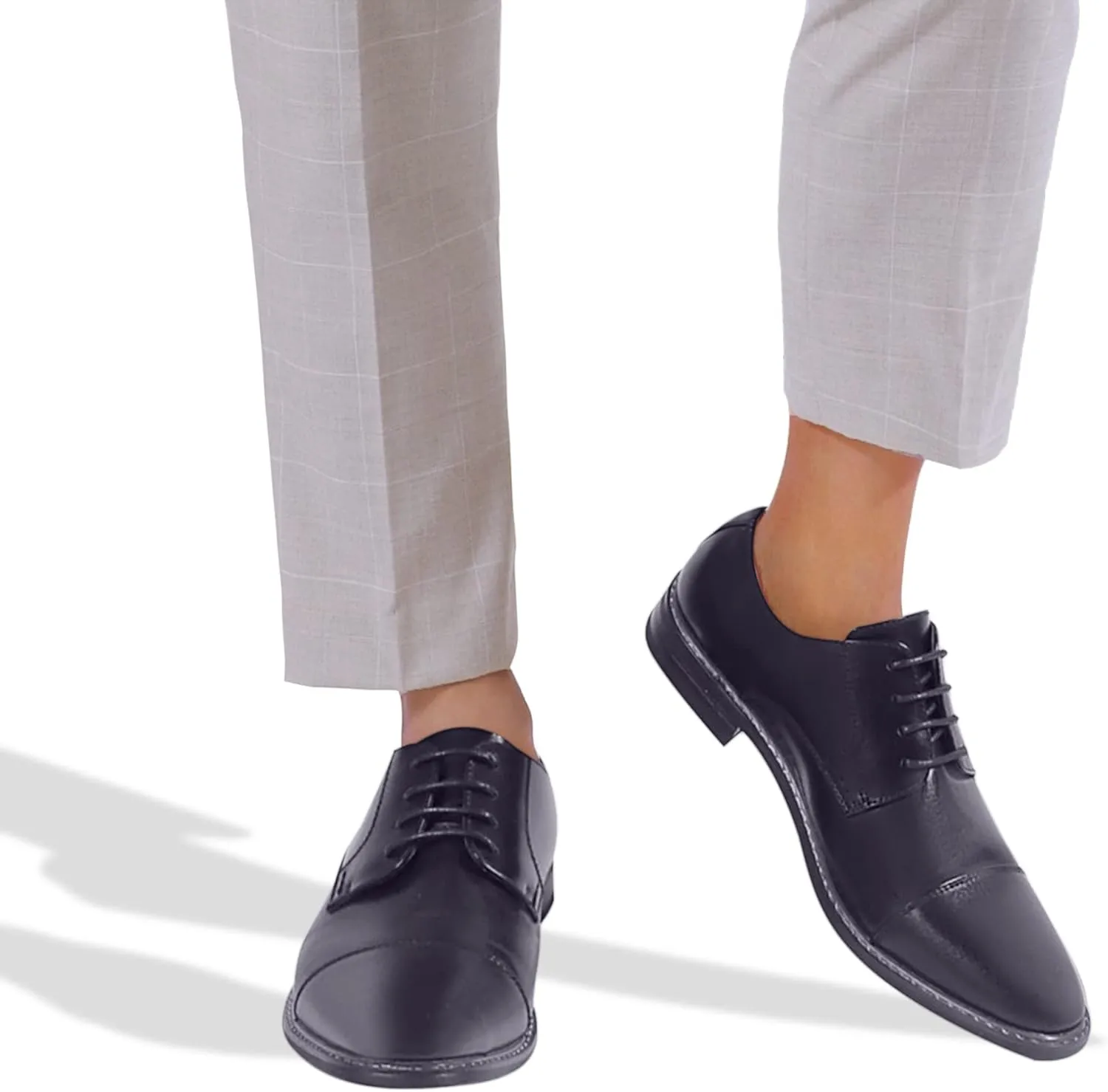 Mofri Men's Oxford Suede Shoes, Wingtip Dress Shoes for All Occasions, Waterproof, Latex Insole, Lace-Up