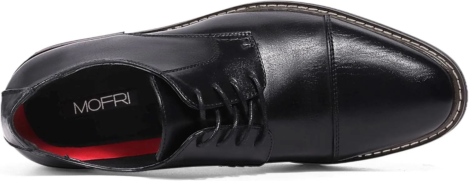 Mofri Men's Oxford Suede Shoes, Wingtip Dress Shoes for All Occasions, Waterproof, Latex Insole, Lace-Up