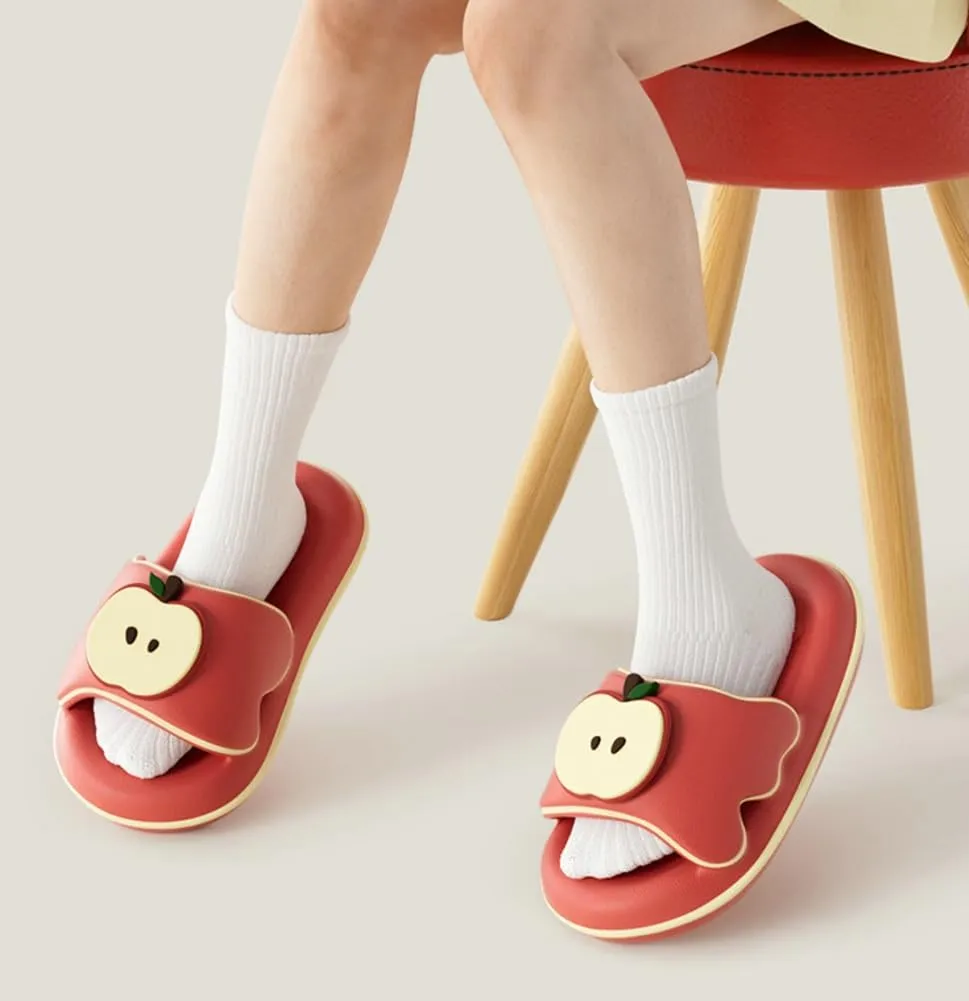 Molodo Apple Slippers for Women Men Cute EVA Slides Thick Sole Slippers Non-slip Soft Sandals Outdoor Indoor Beach Pool Slides