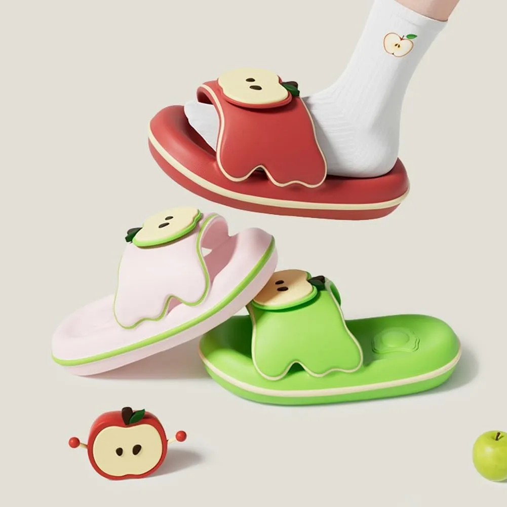 Molodo Apple Slippers for Women Men Cute EVA Slides Thick Sole Slippers Non-slip Soft Sandals Outdoor Indoor Beach Pool Slides