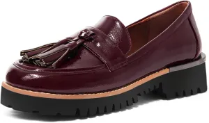 MUCCCUTE Loafers for Women Platform Chunky Loafer Comfortable Slip On Lug Sole Patent Leather Tassel Casual Work Shoes