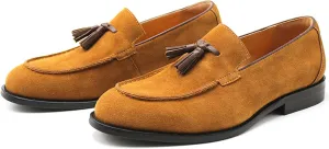 Myallfeet Men's Business Frosted Tassel Footwear Casual Loafers Fashion Suede Low Top Non-Slip Luxury Evening Dress Suit Shoes