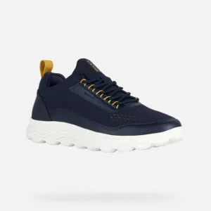 NAVY SPHERICA SNEAKERS WITH YELLOW TRIM