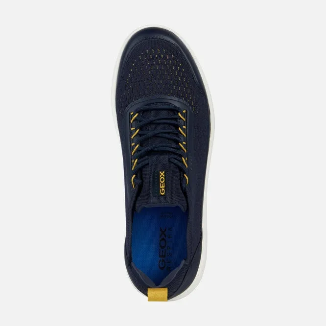 NAVY SPHERICA SNEAKERS WITH YELLOW TRIM