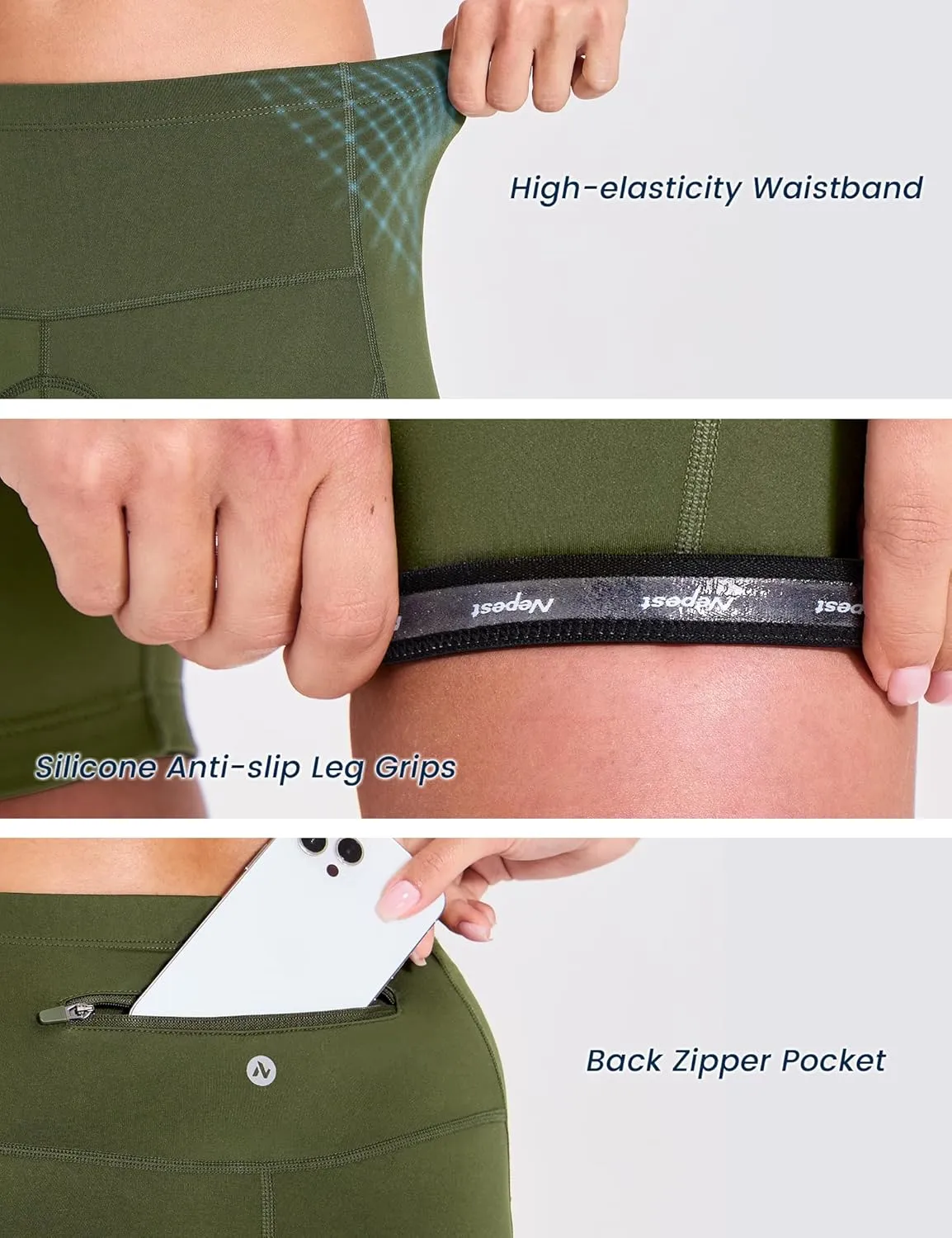 Nepest Womens Padded Bike Shorts 4D Padding Cycling Shorts with Zipper Pocket Riding Bicycle Cycle Road Biking Underwear