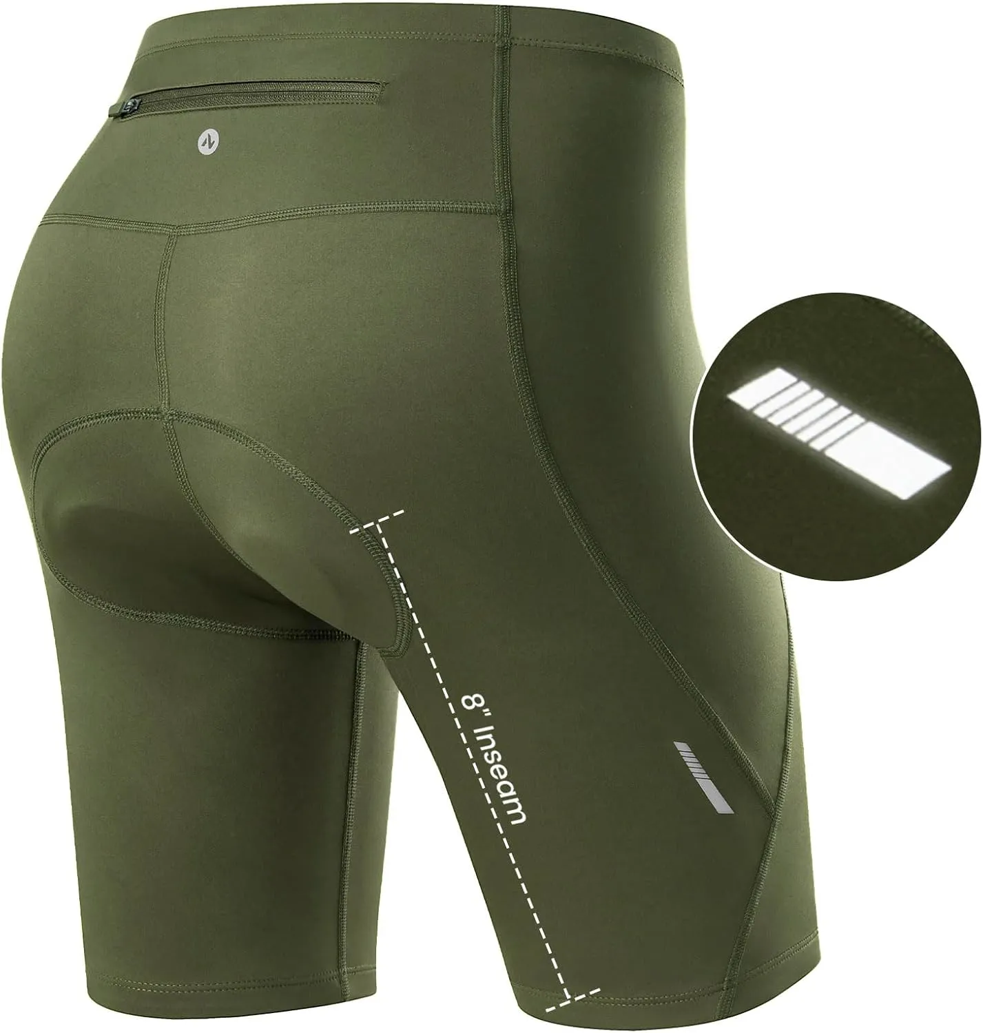 Nepest Womens Padded Bike Shorts 4D Padding Cycling Shorts with Zipper Pocket Riding Bicycle Cycle Road Biking Underwear