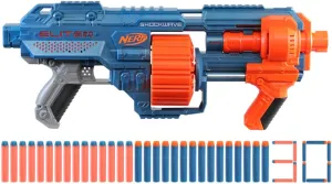 Nerf Elite 2.0 Shockwave RD-15 Blaster, 30 Nerf Darts, 15-Dart Rotating Drum, Pump-Action Slam Fire, Built-in Customising Capabilities